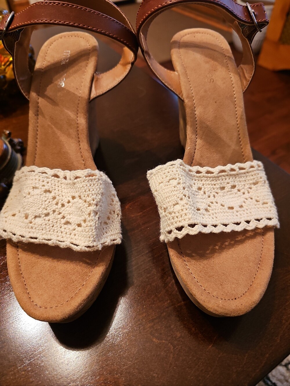 Womens Maurices Ankle Strap Wedge Sandal 9M Excellent !